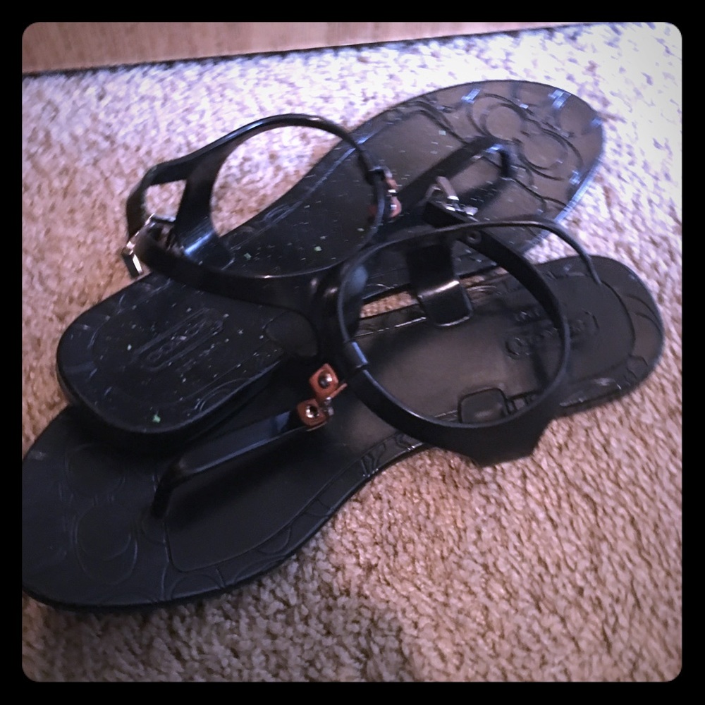 Black coach sandals. Size 6.5/7